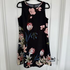 EMERY ROSE |  Sleeveless Black Floral Dress